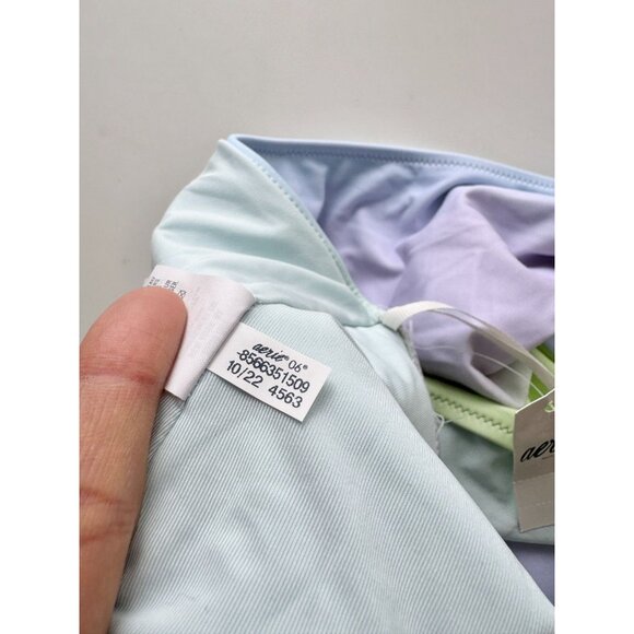 NWT AERIE Lime Fizz Ombre Cut Out One Piece Cheeky Swimsuit, Size M - Picture 16 of 16